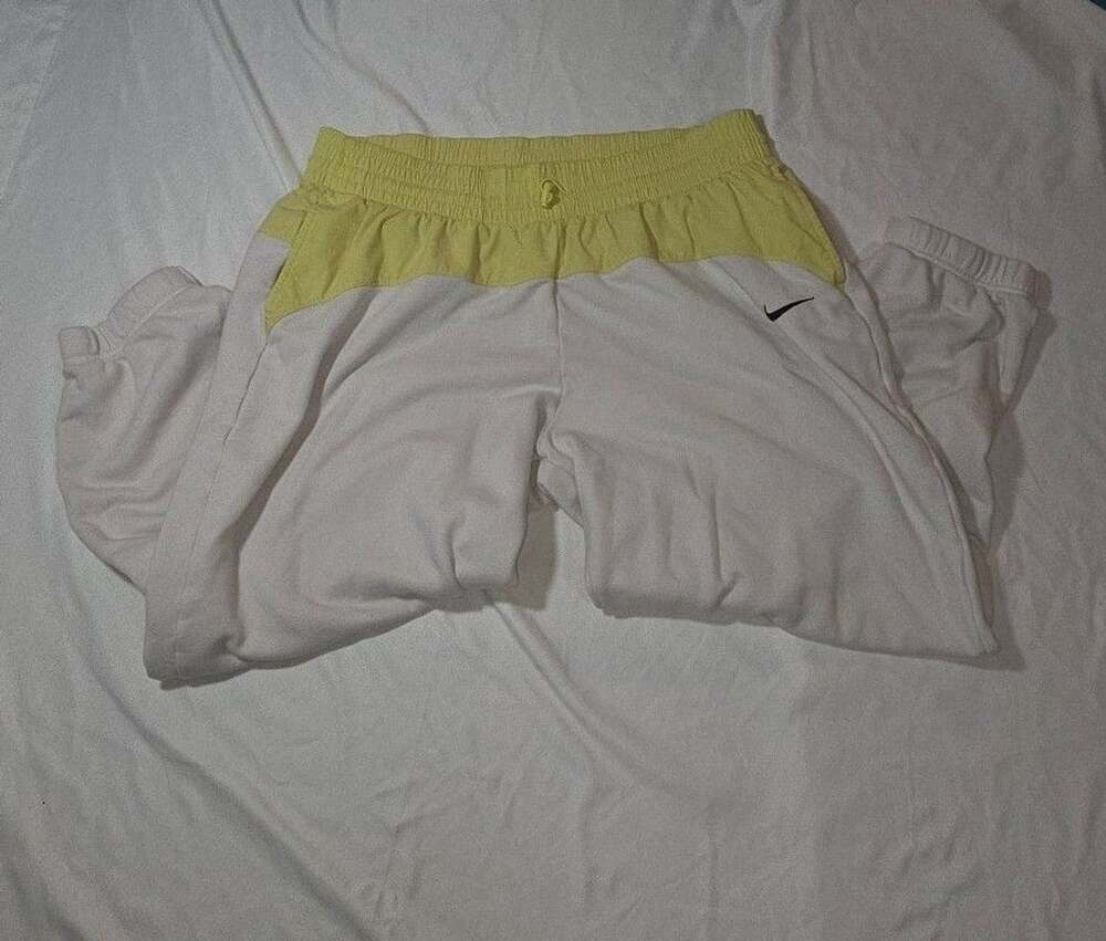 Nike Sportswear Icon Clash Sweatpants Size XL White Yellow Joggers